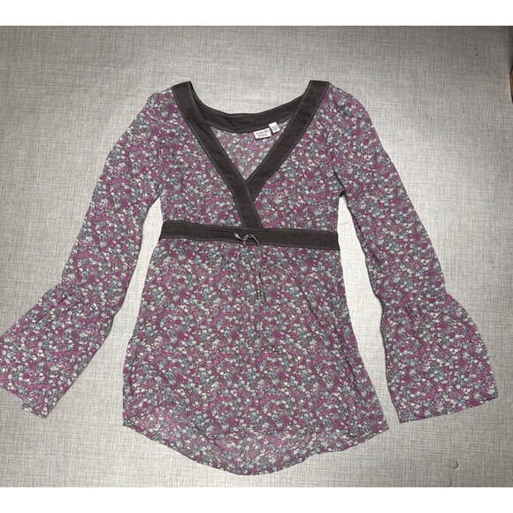 ESPRIT Y2K 4 sheer Babydoll top floral romantic cottage coquette bella swan - Picture 3 of 11